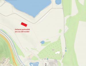 Mapka: Dočasné parkoviště u jezera